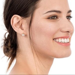 Stella & Dot Gold CZ Sparkle Stud Earrings